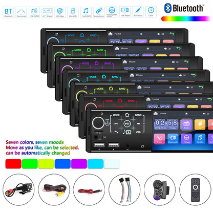 Autoradio Bluetooth con schermo tattile singolo Din 4 pollici FM + telecamera per retromarcia