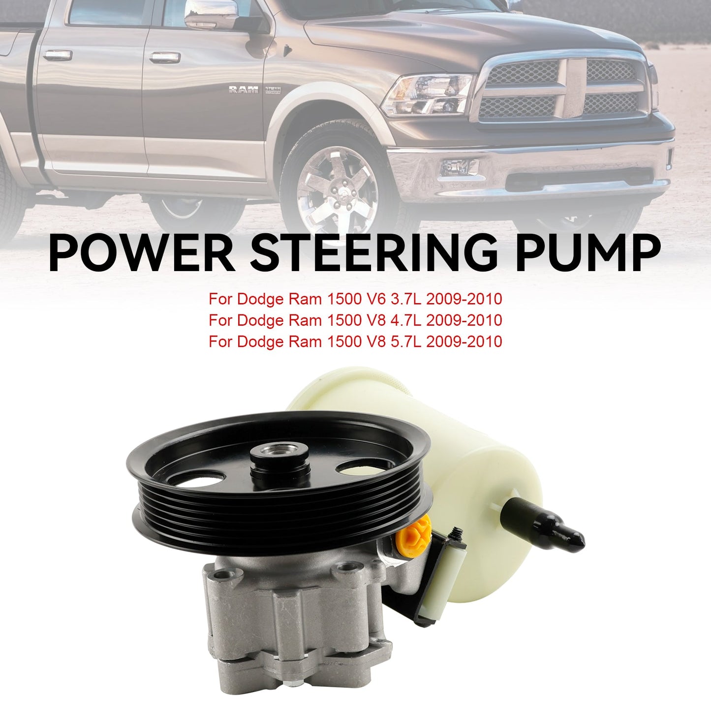 Dodge RAM 1500 2009-2010 Pompa del servosterzo con puleggia e serbatoio