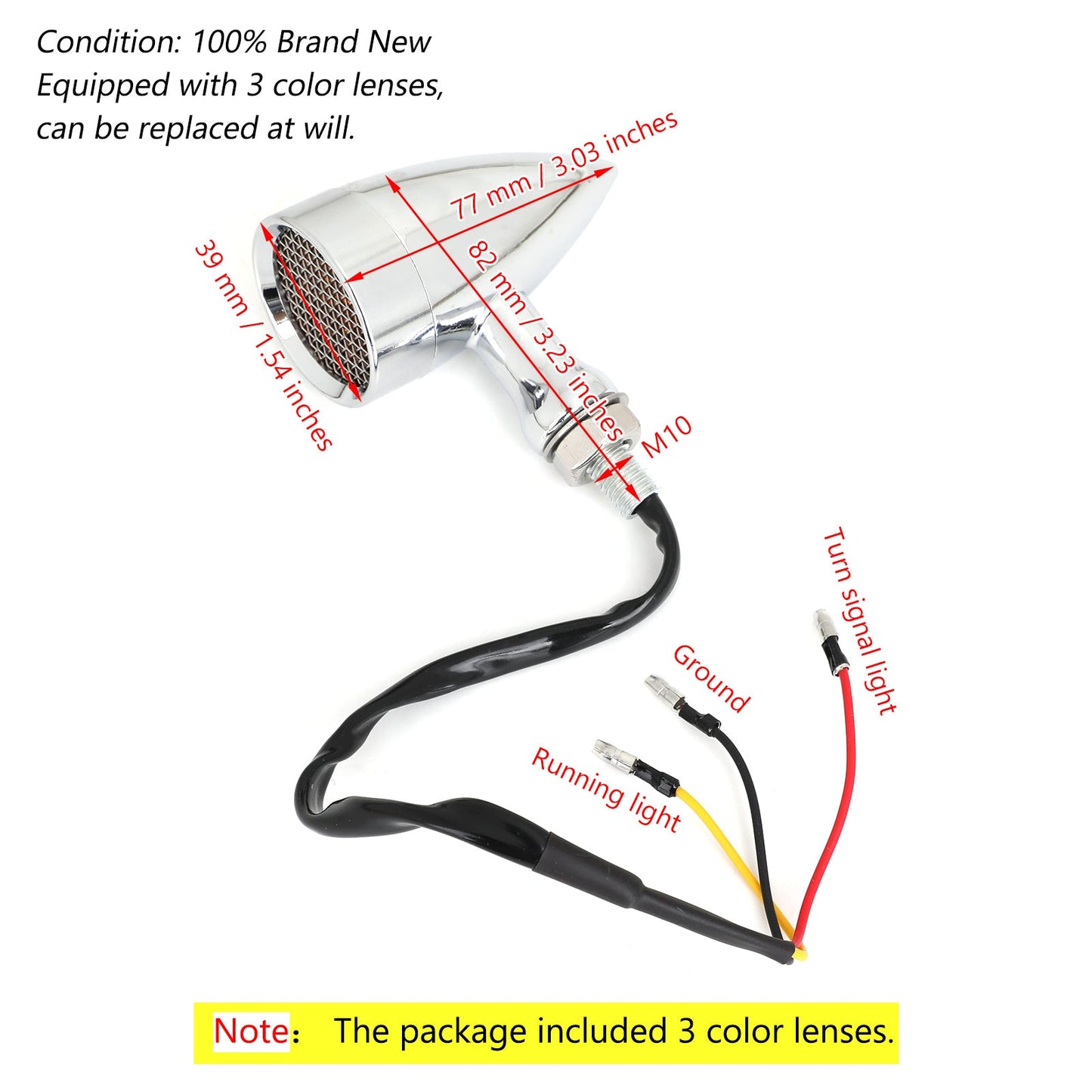 M10 Indicatori luminosi indicatori di direzione a LED per moto universali Lampada lampeggiante Generico