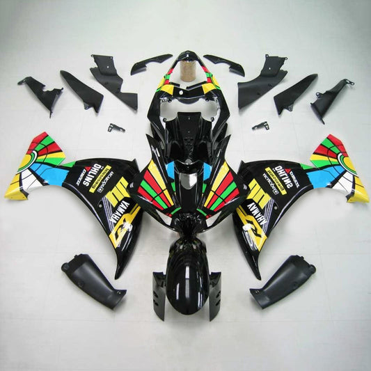 Amotopart Yamaha 2012-2014 YZF 1000 R1 Rainbow Black Fearing Kit