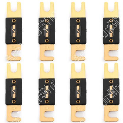 8Pcs fusibile 100A AMP ANL tipo fusibili a lama placcati in oro per audio stereo per auto