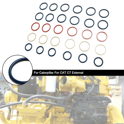 Kit O-ring di tenuta per iniettori di carburante da 6 pezzi adatto per Caterpillar C7 adatto per CAT C7 esterno