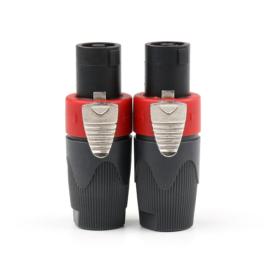 2 pezzi di alta qualità Speakon 4 pin connettore maschio compatibile cavo audio rosso