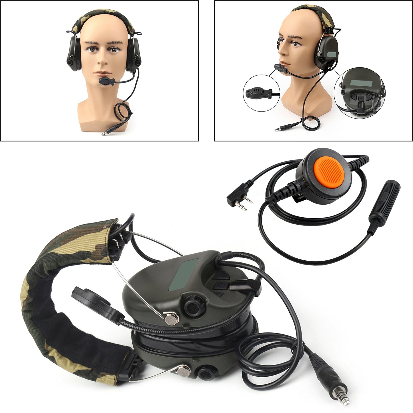 Cuffie con riduzione del rumore H60 Pickup audio PTT a 6 pin per TH-D7 TH-F6 TH-K2 TH-21