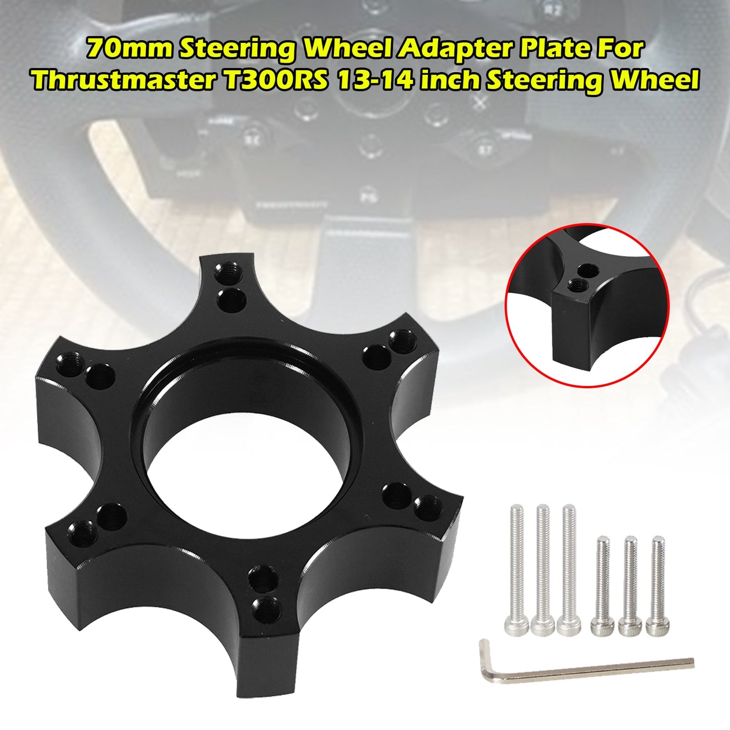Piastra adattatore per volante da 70 mm per Thrustmaster T300RS Ferrari 599 P310/R383