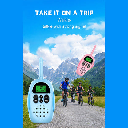 Confezione da 2 walkie talkie per bambini 22 canali radio a 2 vie portata 3 km palmare originale