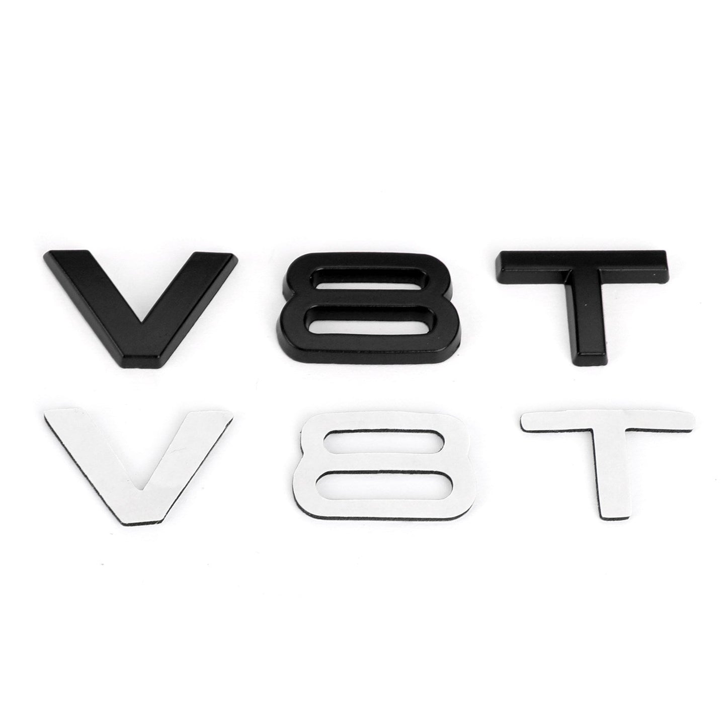 Distintivo dell'emblema V8T adatto per AUDI A1 A3 A4 A5 A6 A7 Q3 Q5 Q7 S6 S7 S8 S4 SQ5 nero generico