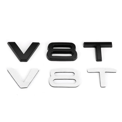 Distintivo dell'emblema V8T adatto per AUDI A1 A3 A4 A5 A6 A7 Q3 Q5 Q7 S6 S7 S8 S4 SQ5 nero generico