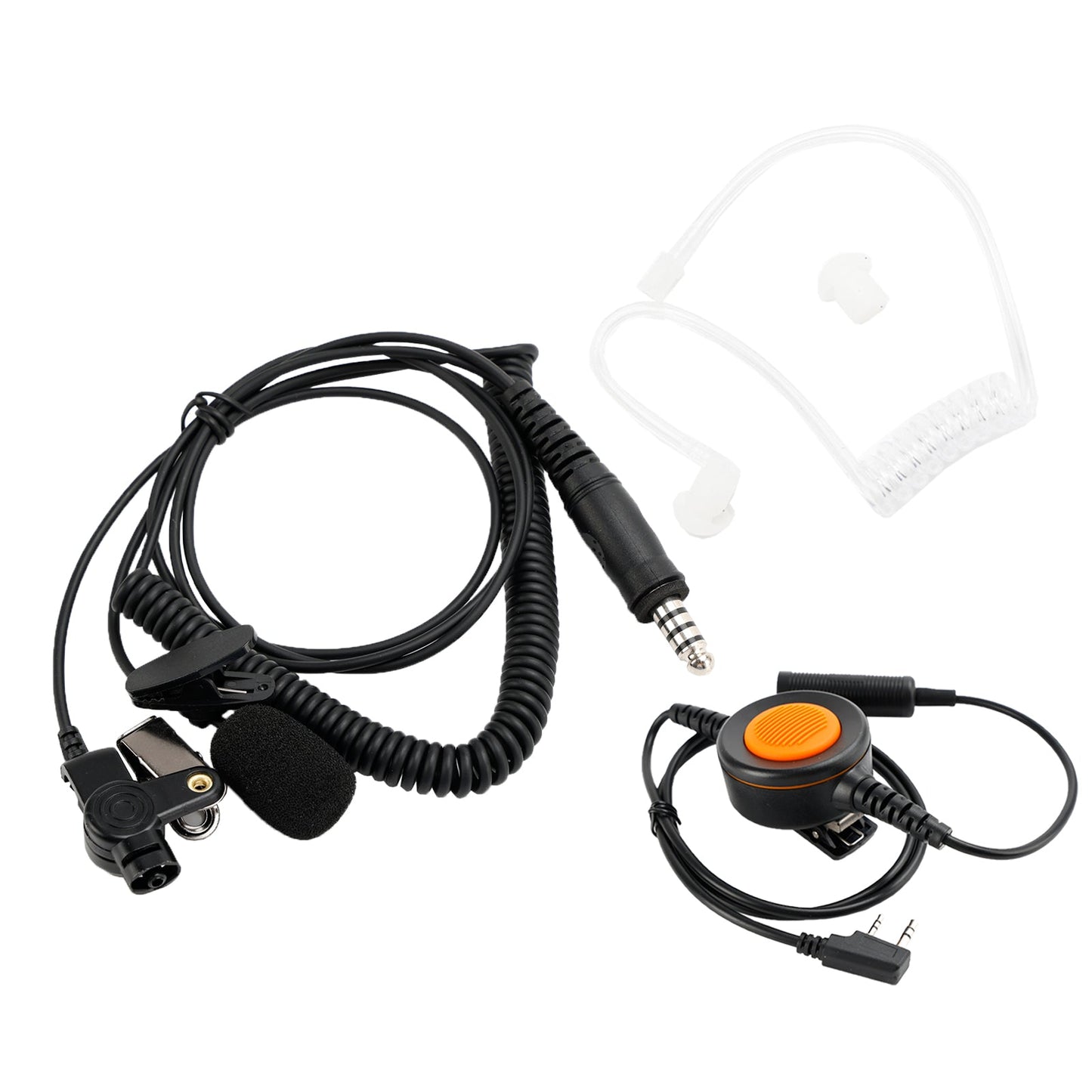 Cuffie con tubo trasparente 7.1-A3 con microfono PTT a 6 pin per TH-D7 TH-F6 TH-K2 TH-21