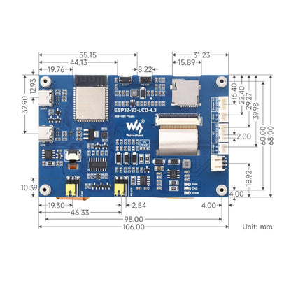 Scheda di sviluppo ESP32-S3 Touch screen capacitivo da 4,3 pollici LX7 Wifi Bluetooth