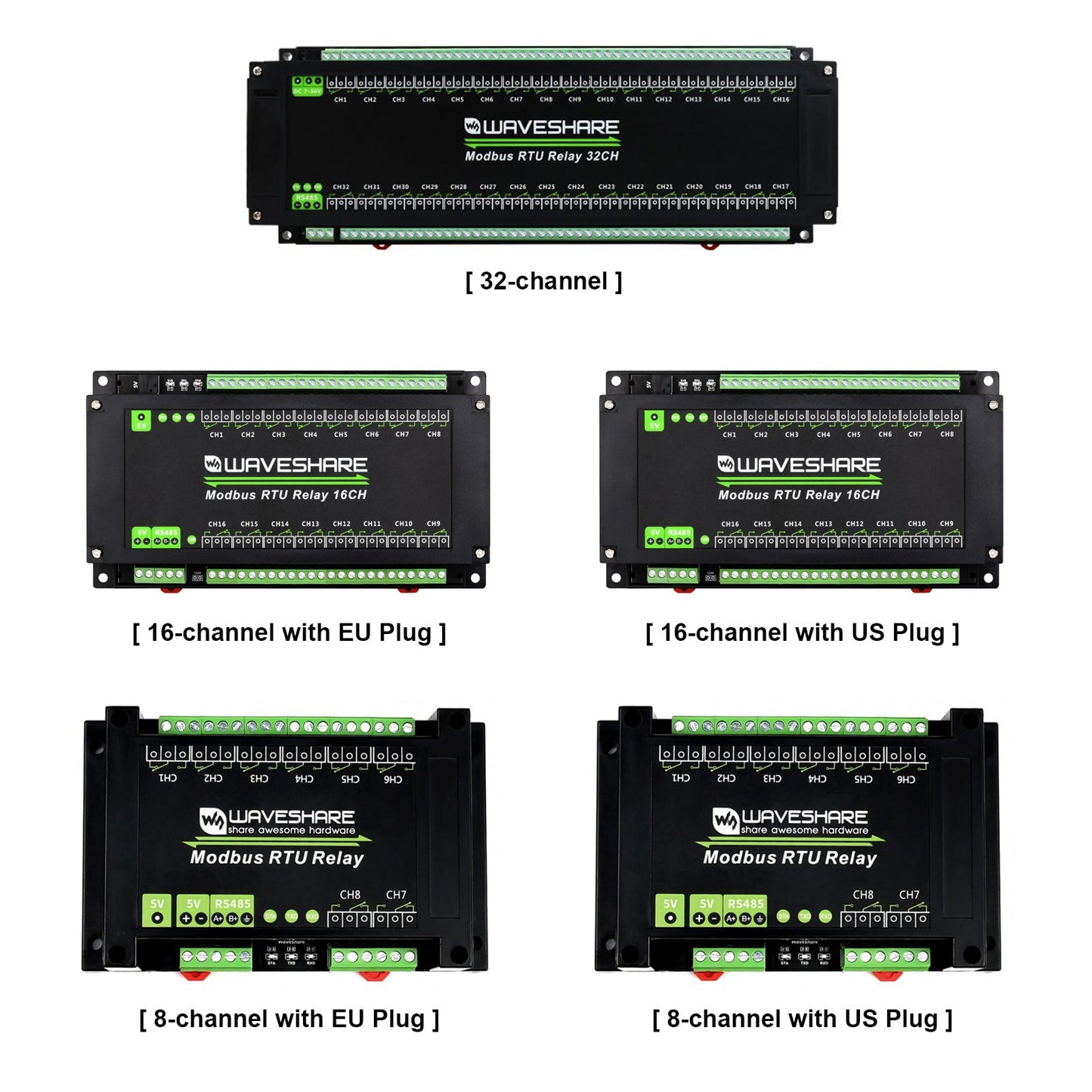 Circuiti di protezione di isolamento del modulo relè RS485 Modbus RTU a 8/16/32 canali