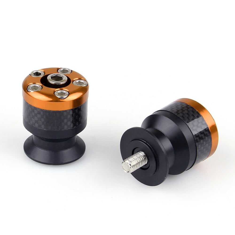 Bobine di cursori per forcellone da 10 mm in fibra di carbonio CNC universali per moto arancione generico