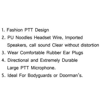 5x Auricolare Auricolare Per Kenwood BAOFENG TYT LINTON UV-5R TG-UV2 Bidirezionale Rosso