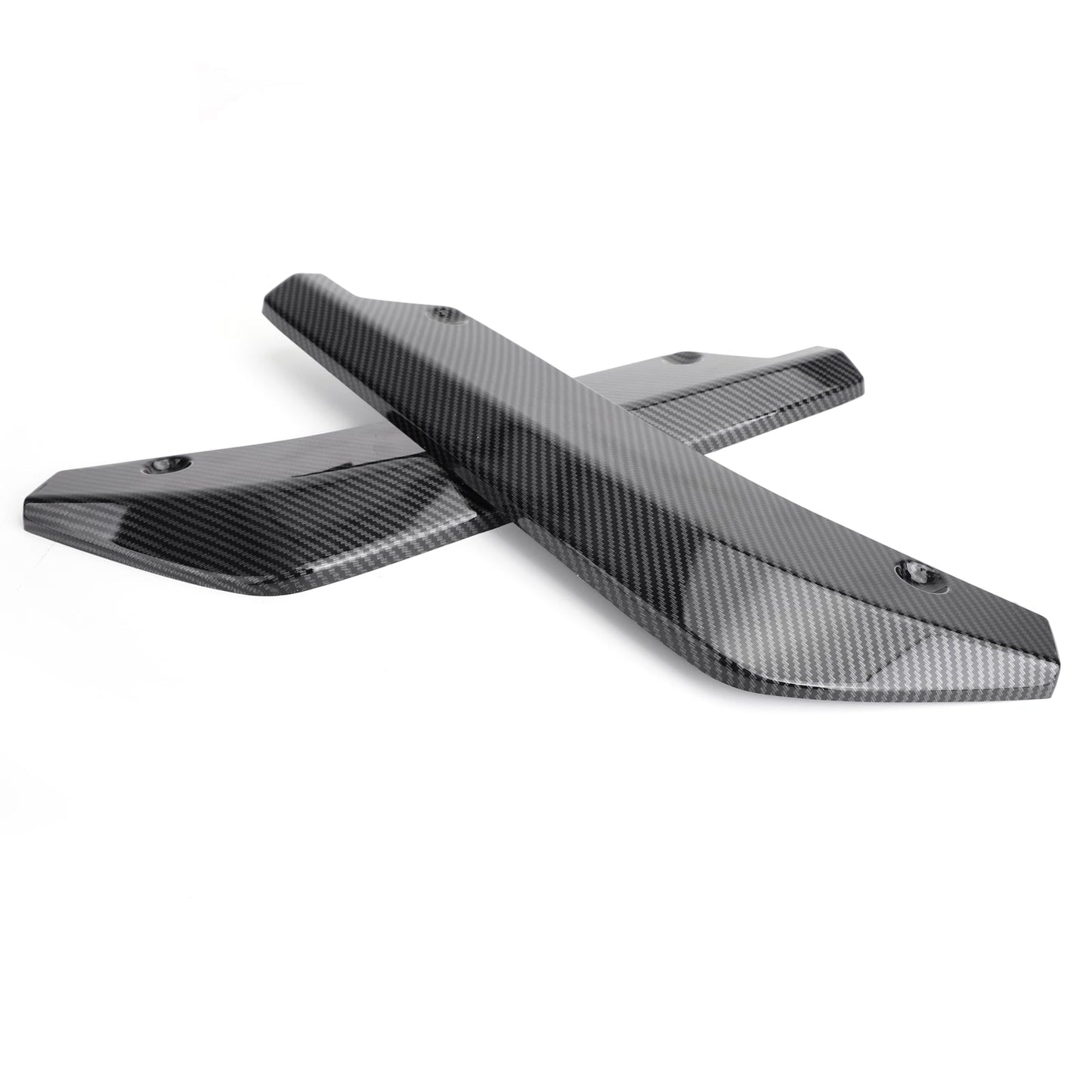 2PCS Car Rear Bumper Fin Canard Splitter Diffusore Valence Spoiler Lip Carbon Fiber Look Generico