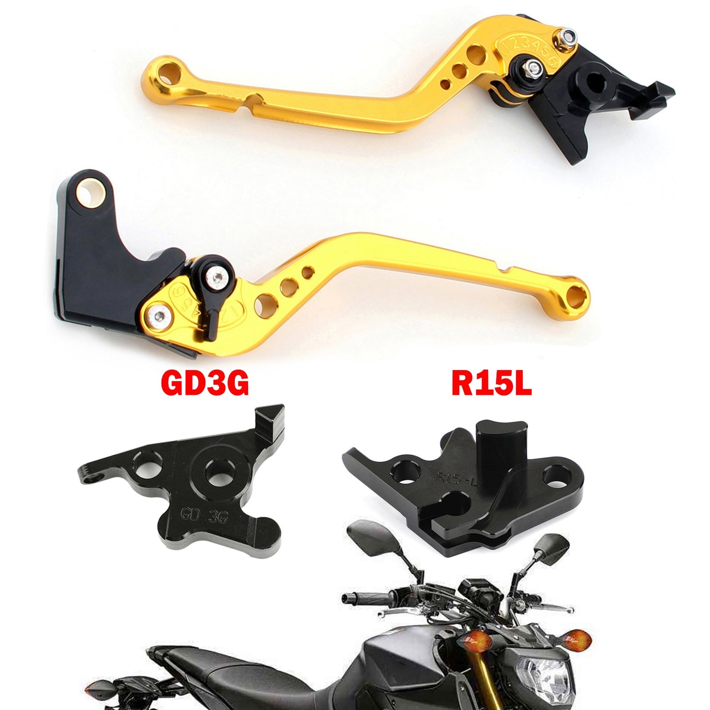 Leva freno frizione lunga moto adatta per YAMAHA MT125 2014-2019 Generico