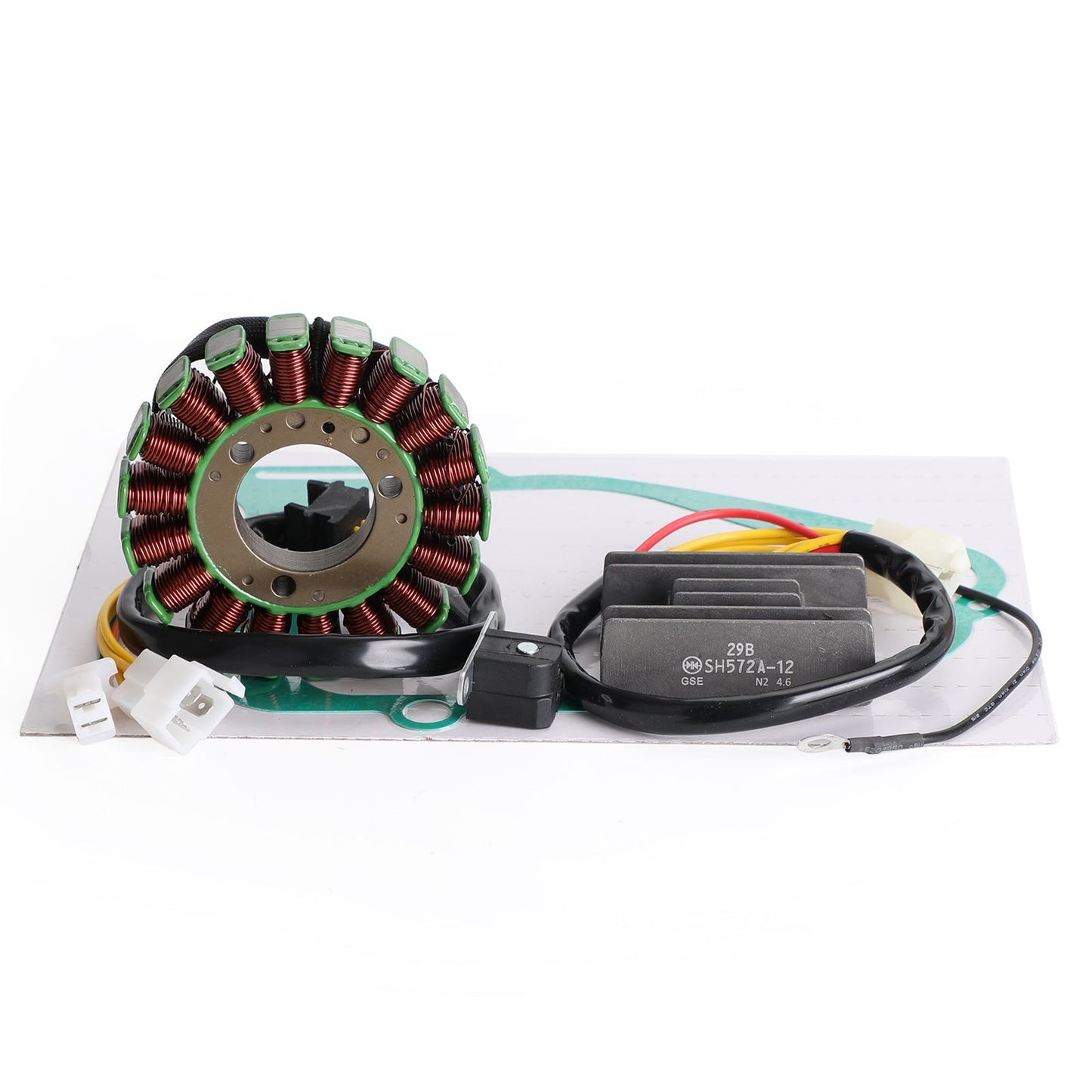 Magneto Statore + Raddrizzatore di Tensione + Guarnizione Per Suzuki GN250 GN250E 1982-1994