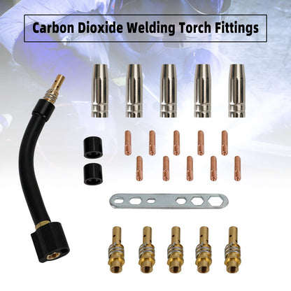 24 Pcs 15AK MIG/MAG Torcia di Saldatura Punte di Contatto Supporto Ugello Gas Collo di Cigno Parti