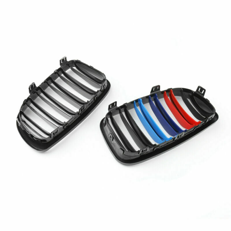 2xGloss Black Mcolor Paraurti Anteriore Rene Griglia Per BMW E81 E82 E87 E88 07-12 Generico