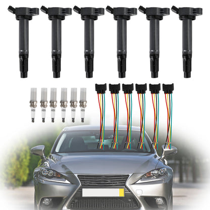 2007-2018 Lexus ES350 6 bobine di accensione + connettori + candela UF487 90919-02251