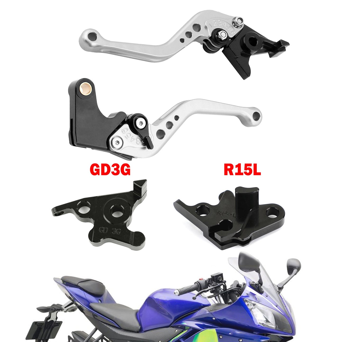 Leva freno frizione corta moto adatta per YAMAHA MT125 2014-2019 Generico