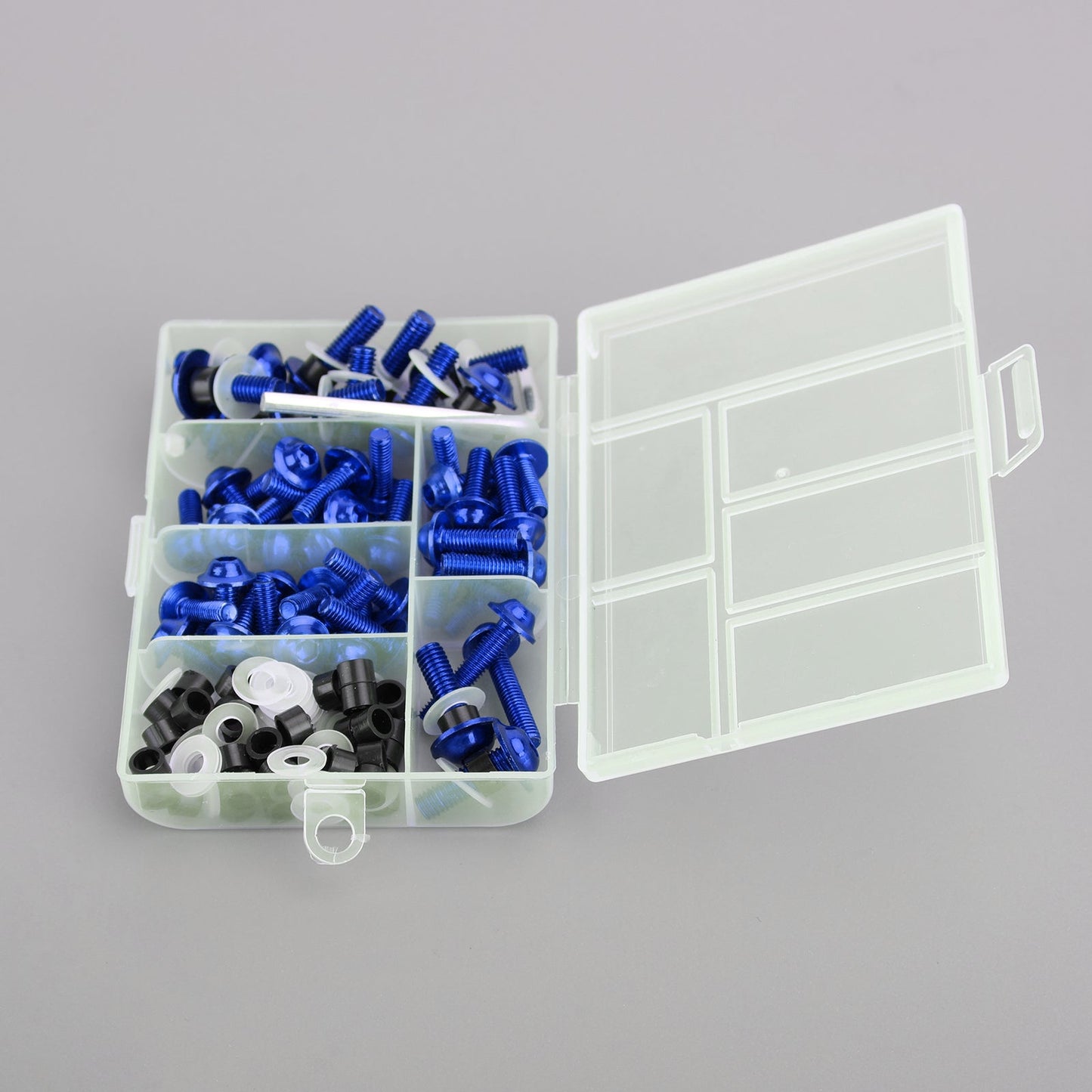 158 pezzi Kit di viti per clip di fissaggio blu per moto Bullone per carenatura del parabrezza universale generico
