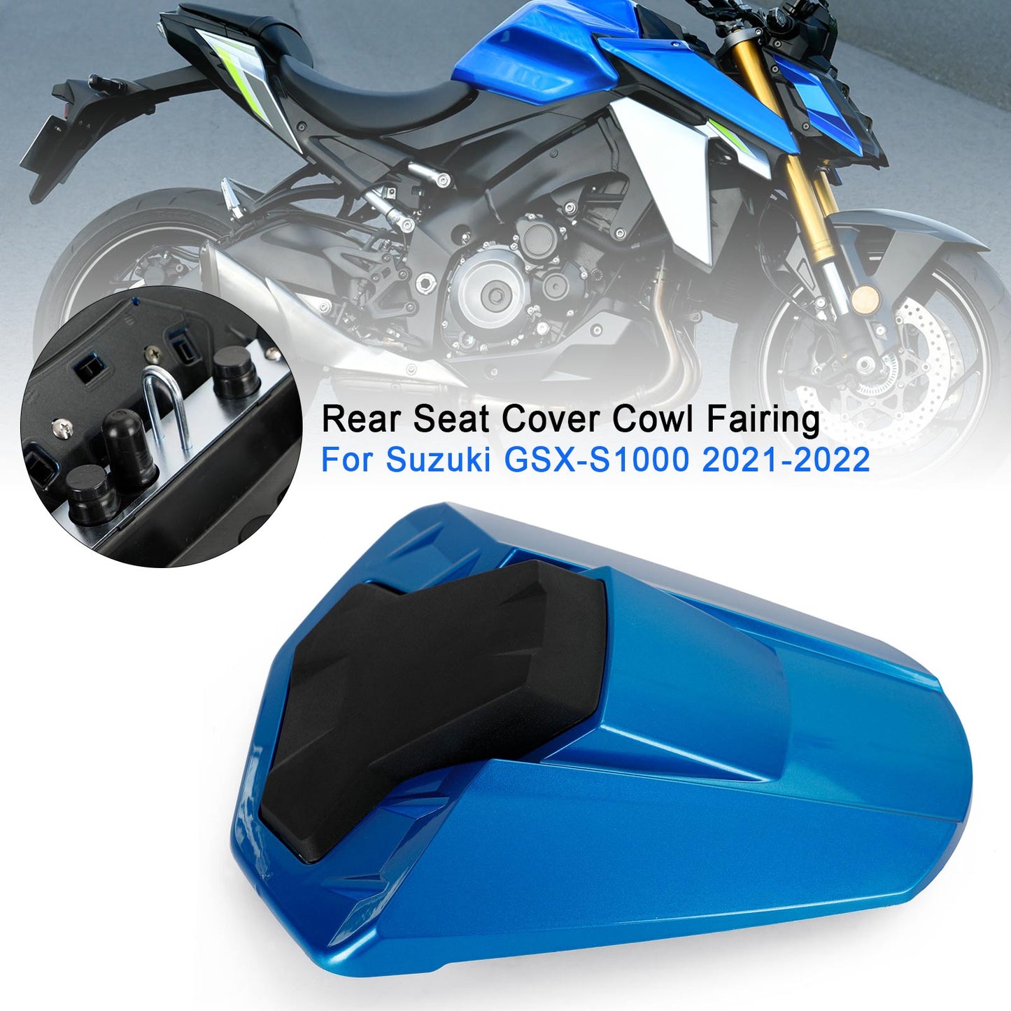 Coprisedile posteriore carenatura per Suzuki GSXS 1000 GSX-S1000 2021 2022 Generico