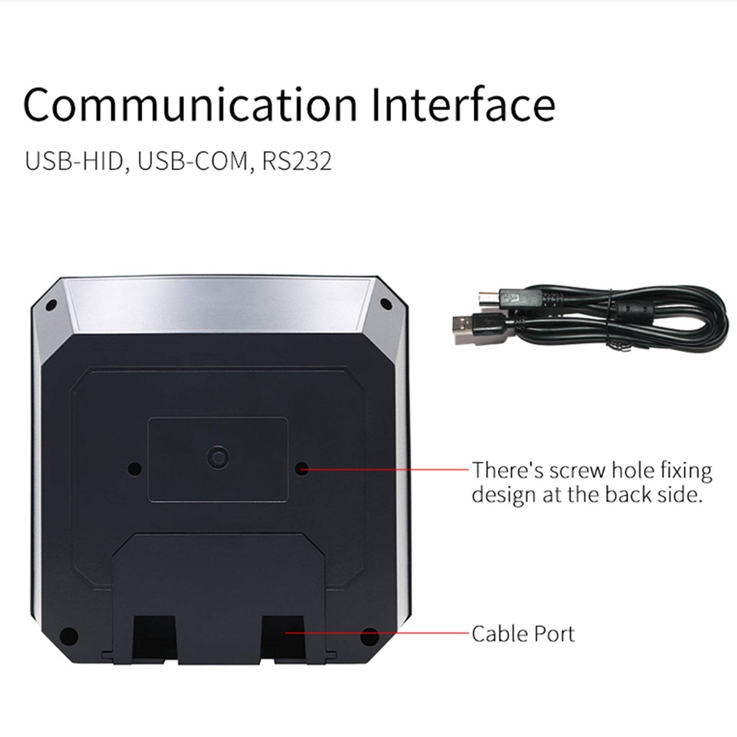 Scanner di codici a barre da tavolo 1D 2D Lettore di codici a barre con rilevamento automatico USB omnidirezionale