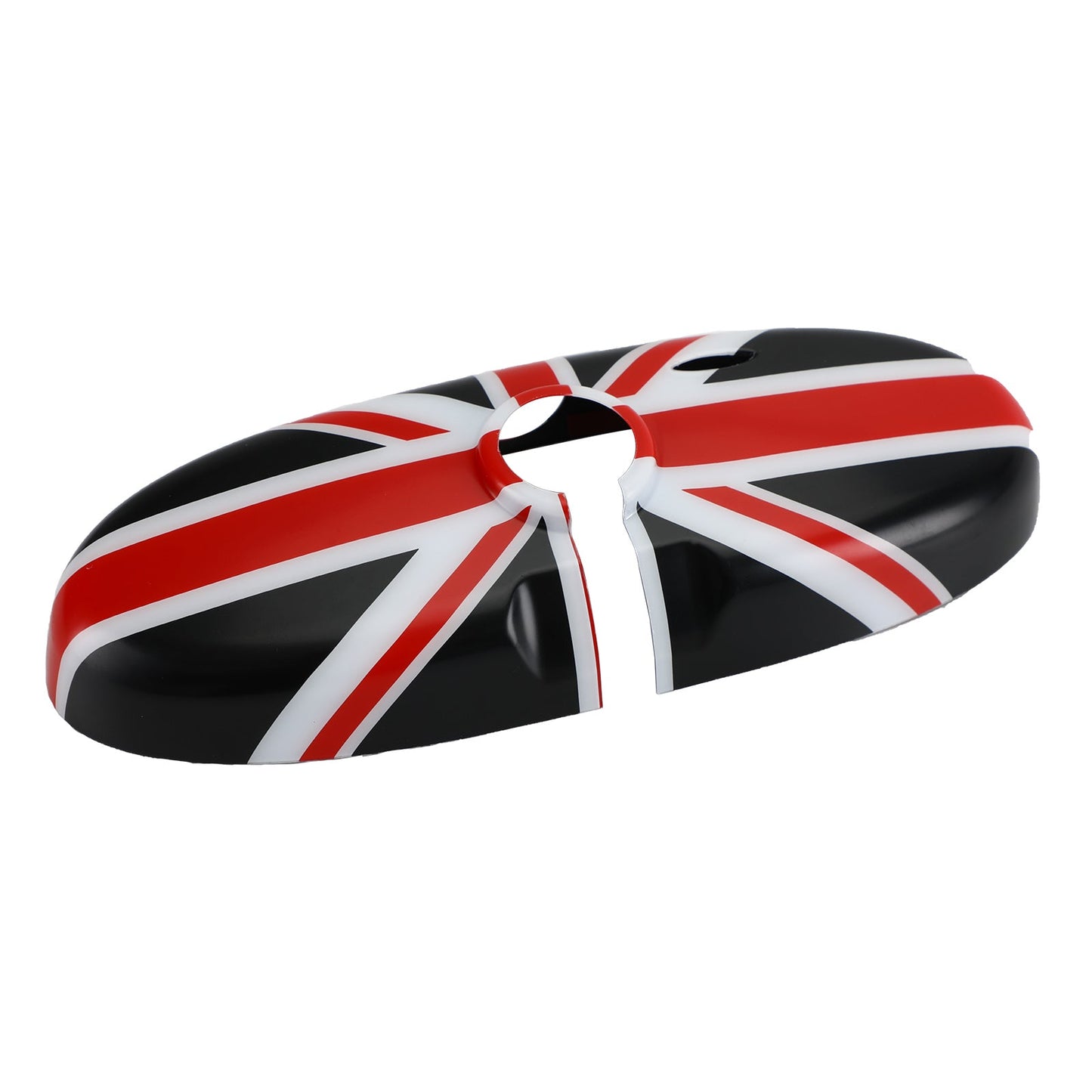 Copertura per specchietto retrovisore Union Jack UK Flag per MINI Cooper R55 R56 R57 Nero/Rosso