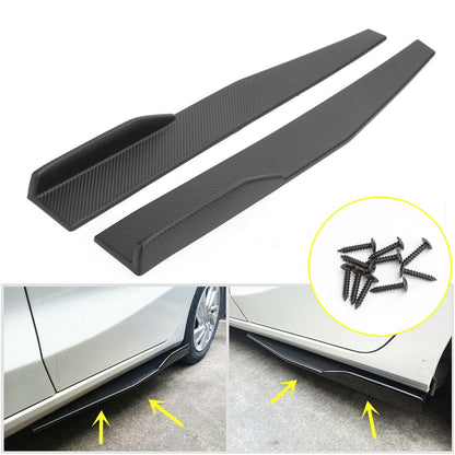 Coppia 45 cm auto minigonne laterali in fibra di carbonio divisori a bilanciere diffusore Winglet Wings generico
