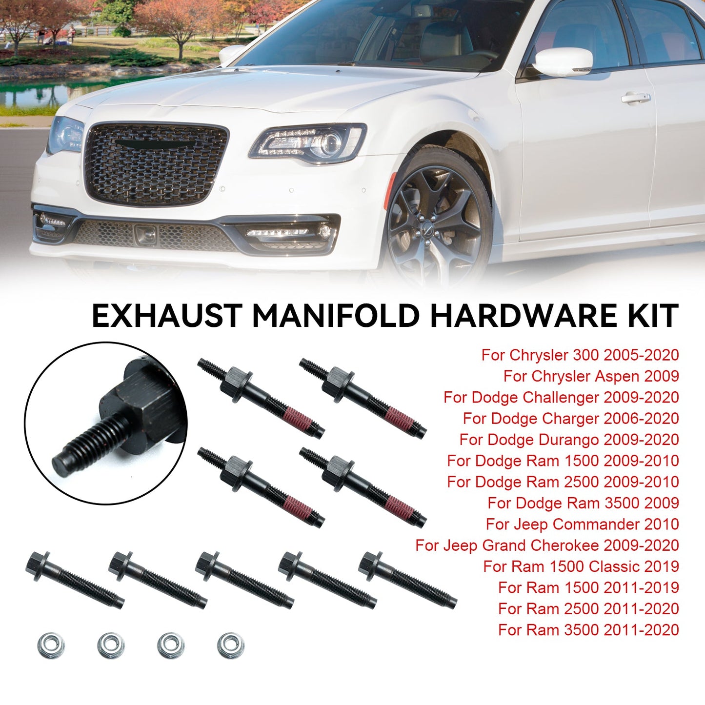 Kit hardware collettore di scarico 03309 per Dorman per Ram per Dodge per Jeep