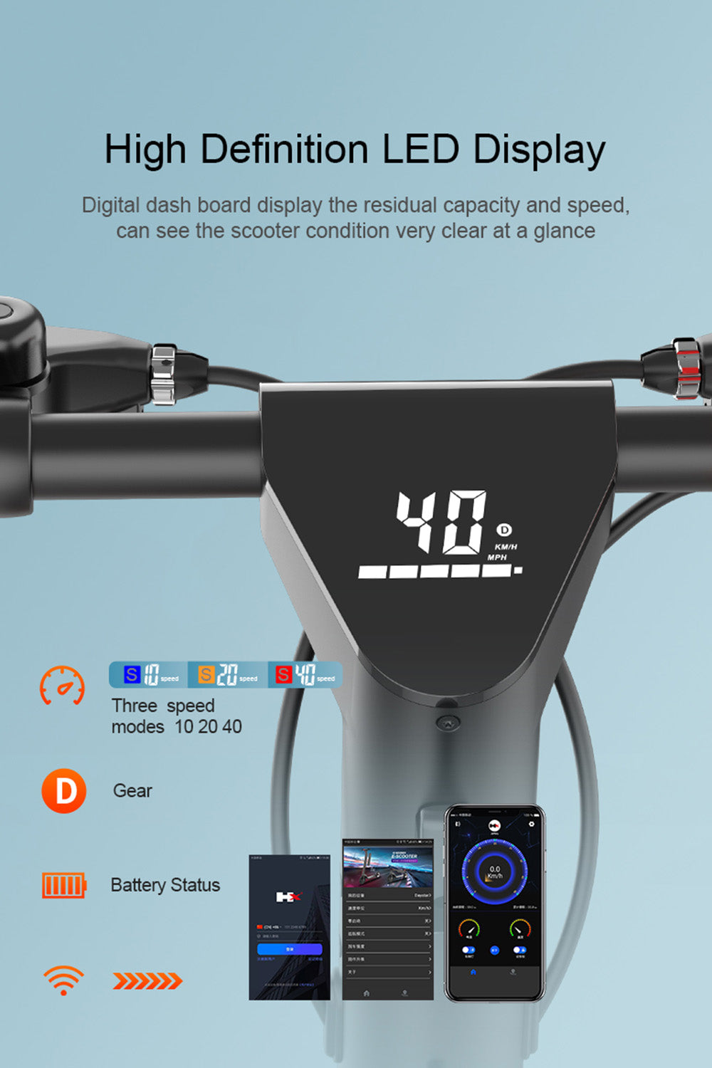 10" gamma elettrica piegante del motorino 500W 70KM 40km/h per il pendolarismo adulto della città