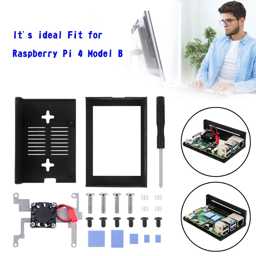 Custodia per display Armor da 3,5 pollici adatta per ventola di raffreddamento in lega di alluminio Raspberry Pi 4