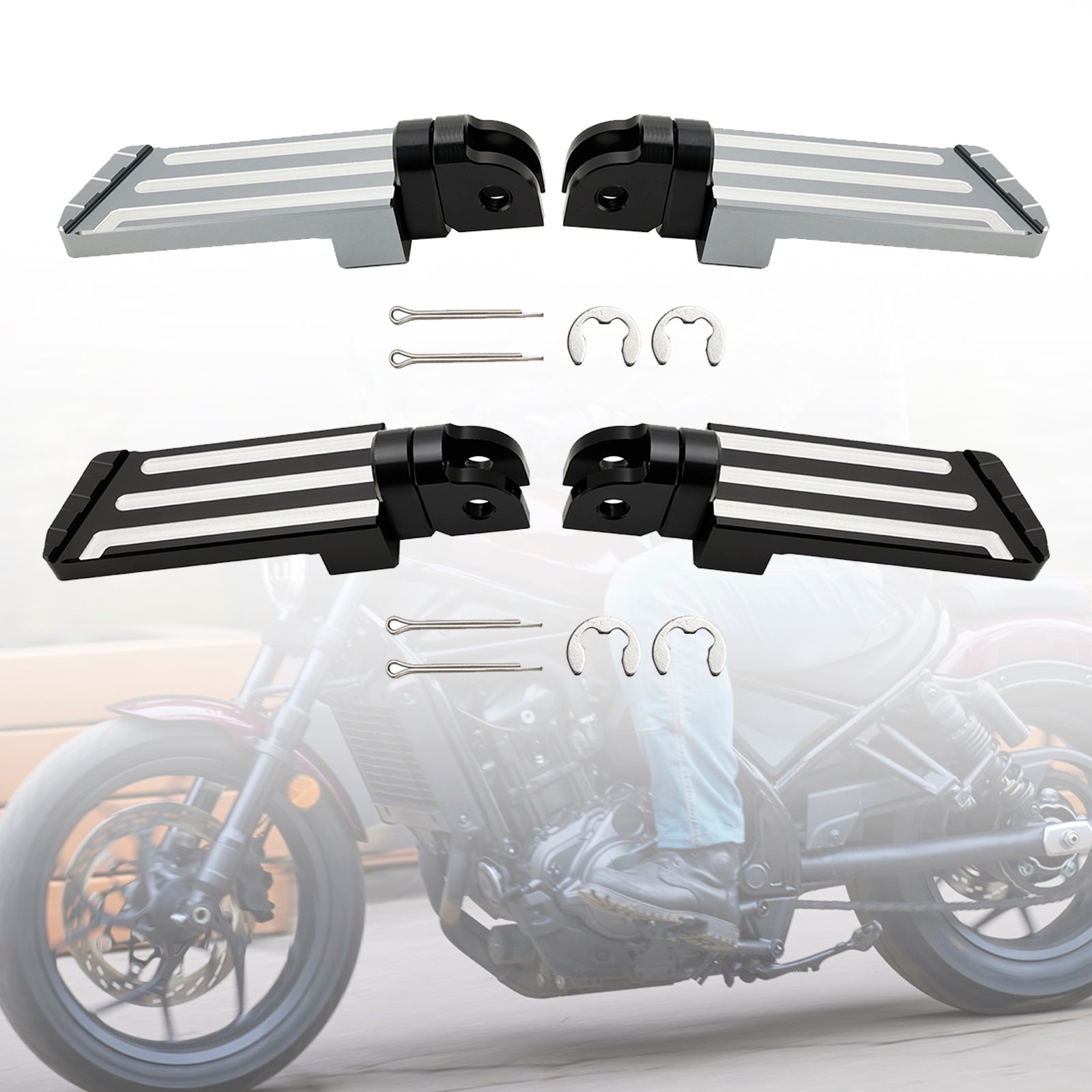 Pedane Allargate Per Honda Rebel CMX 1100 2021-2023 - Silver Senza Logo - Comode E Sicure - Foto 6