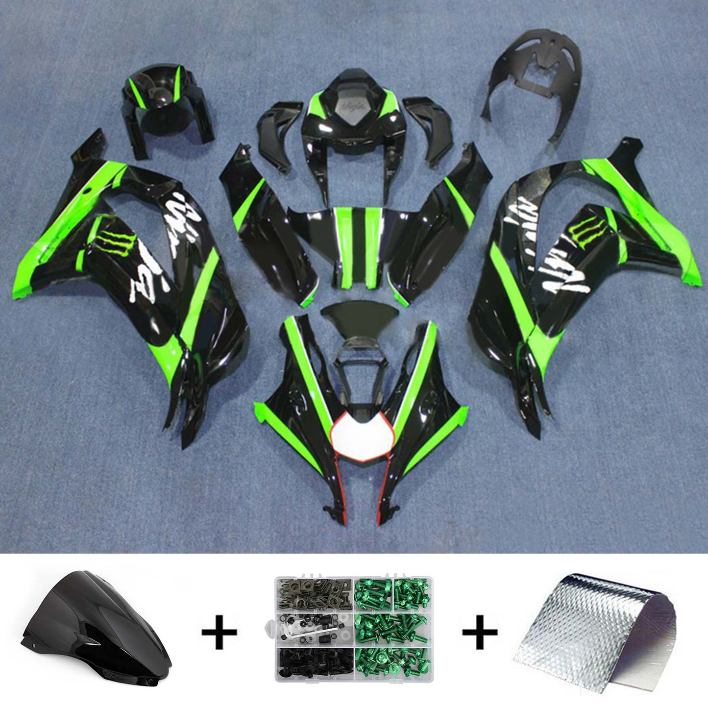 Amotopart Kawasaki ZX10R 2016-2020 Kit carena Carrozzeria Plastica ABS