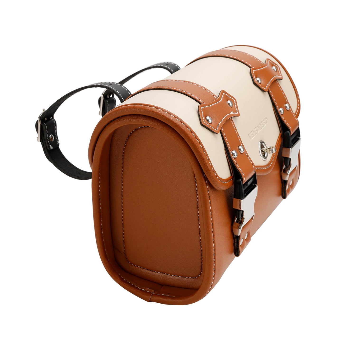 Borsa per attrezzi laterale per borsa laterale Borsa universale in tinta unita per moto Marrone-Bianco