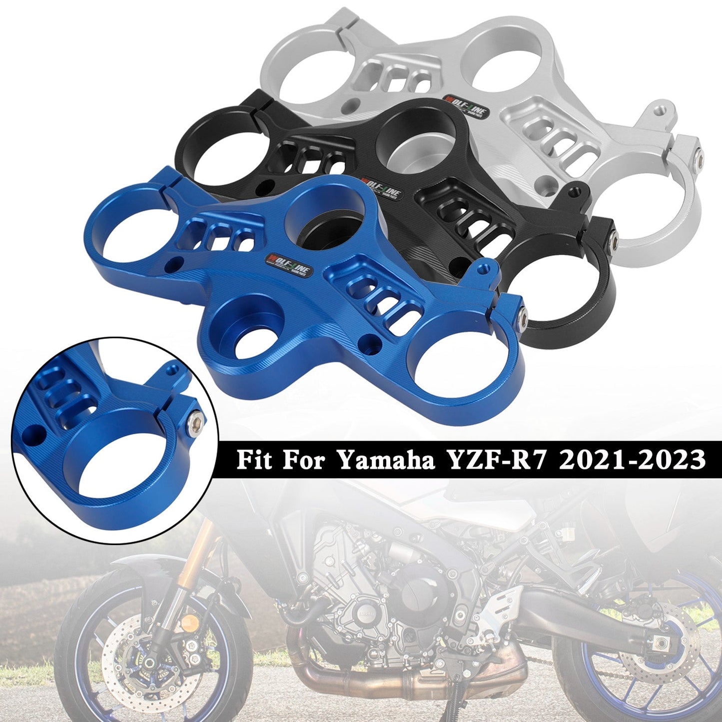 Yamaha YZF-R7 2021-2023 Morsetto triplo superiore anteriore superiore in alluminio