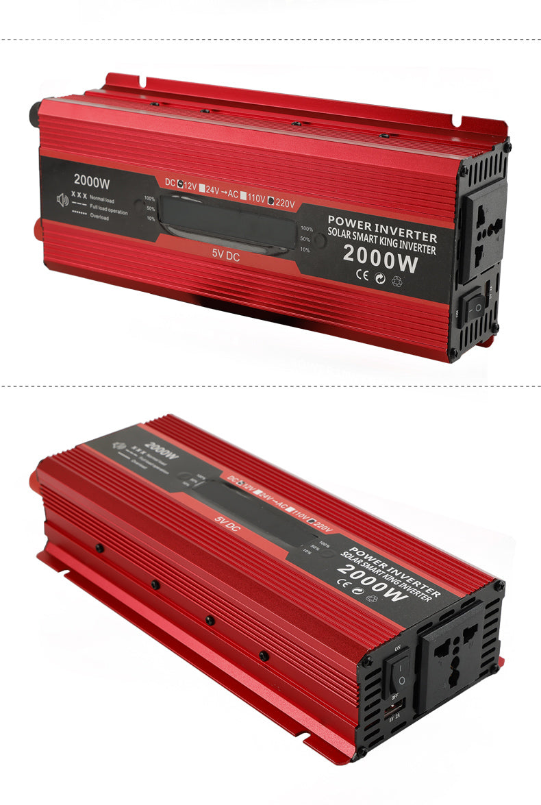 Convertitore di alimentazione per auto Convertitore DC 12V a AC 220V LCD 2000W Display LED trasformatore