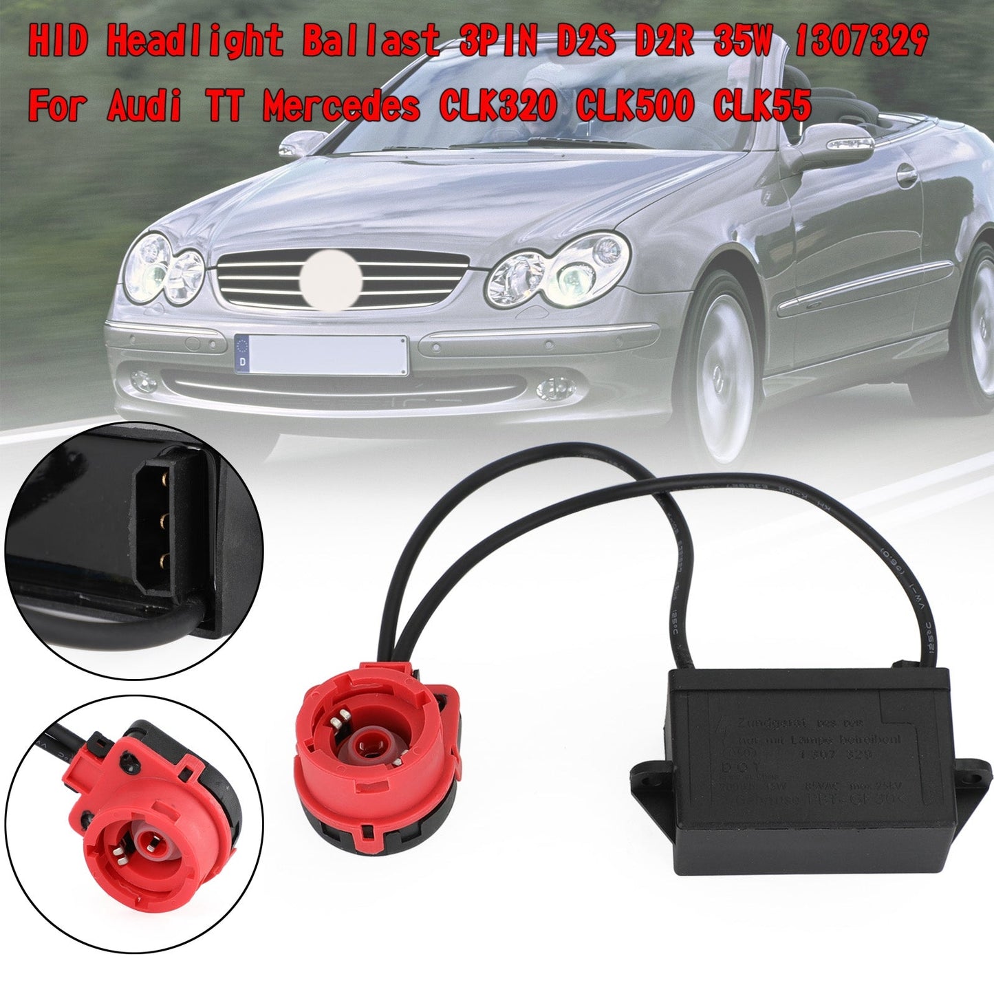 HID Faro Ballast 3PIN D2S D2R 35W 1307329 Per Audi TT Mercedes CLK320 500 Generico
