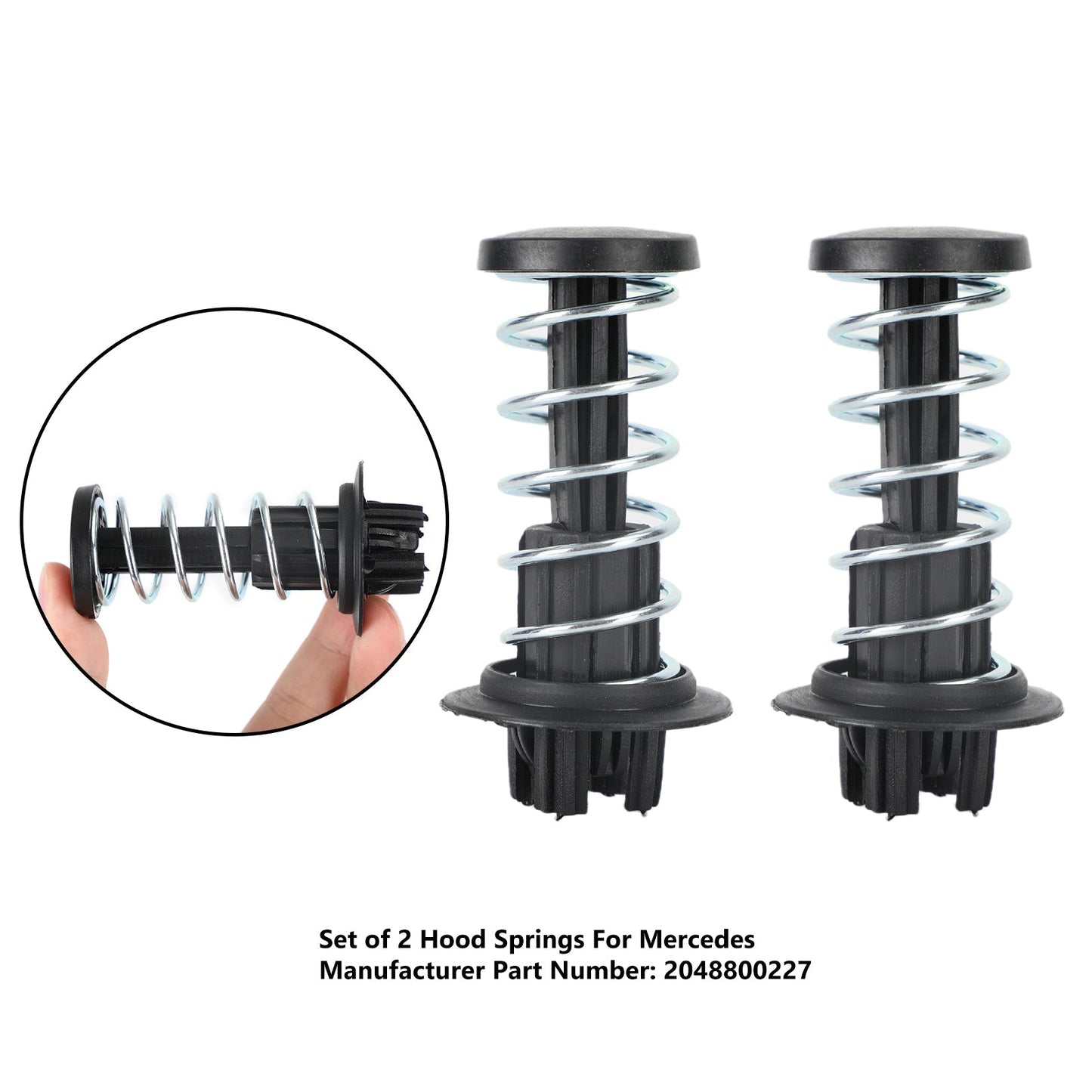 2PCS Cofano Molle 2048800227 Per Mercedes W204 W212 W222 X204 C63 C250 08-2015 Generico