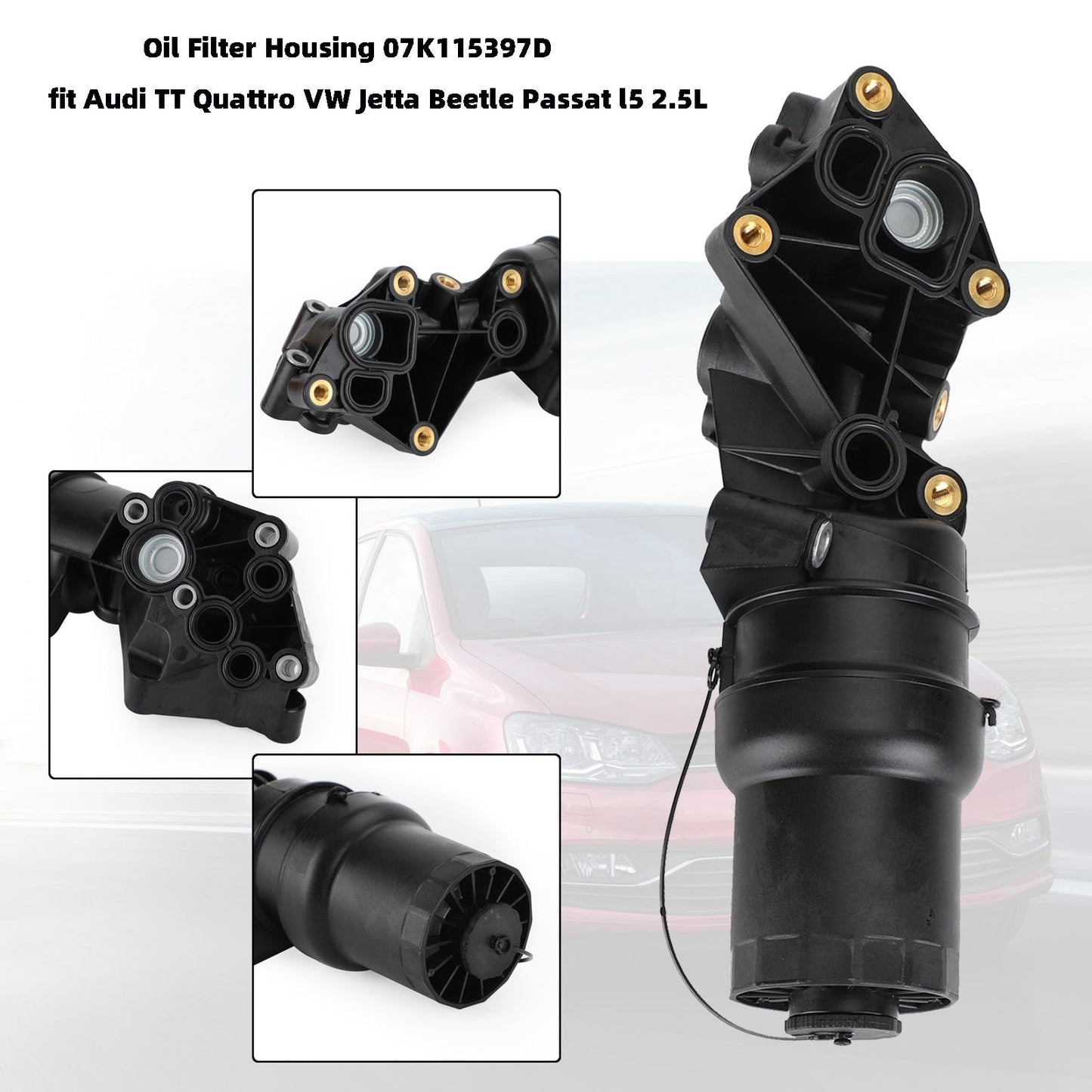 Alloggiamento filtro olio 07K115397D adatto per Audi TT Quattro VW Jetta Beetle Passat l5 2.5L Generico