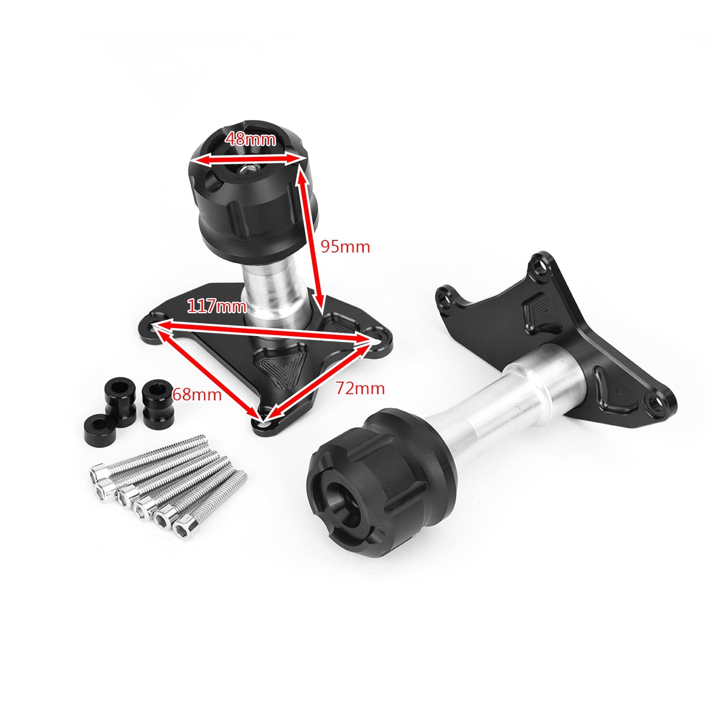 KIT TAMPONI PARATELAIO DEFENDER NERO per Honda MSX125 MSX125SF Grom 2013-2020