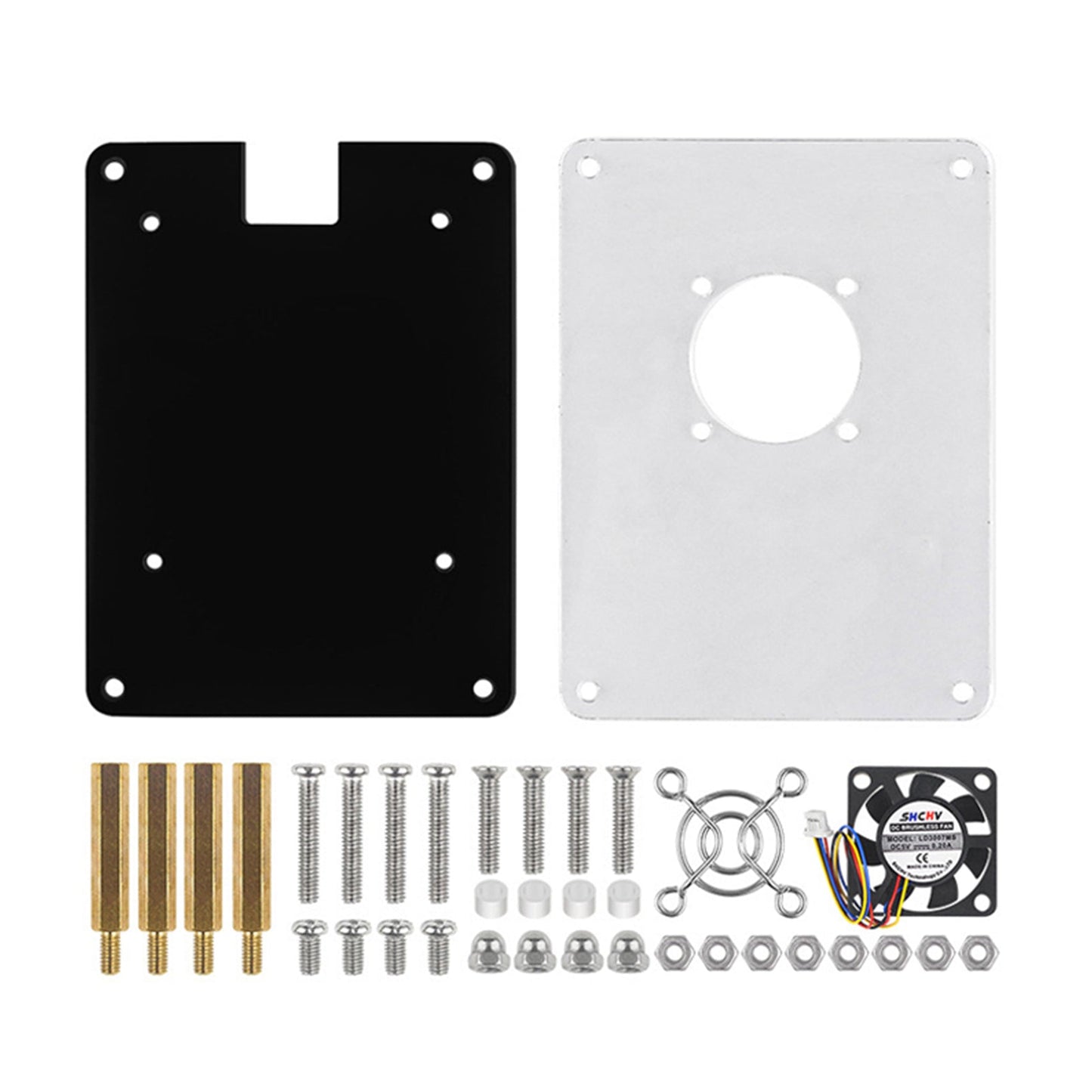 Ventola di raffreddamento con custodia protettiva trasparente multistrato in acrilico Raspberry Pi 5