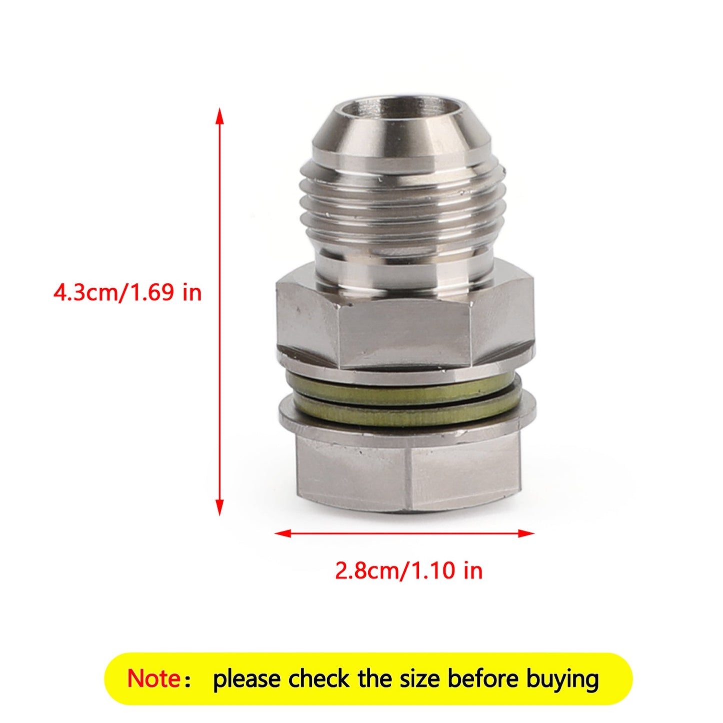 Adattatore per tappo di scarico della coppa dell'olio del turbo, raccordo da 10AN a M18x1,5 argento generico
