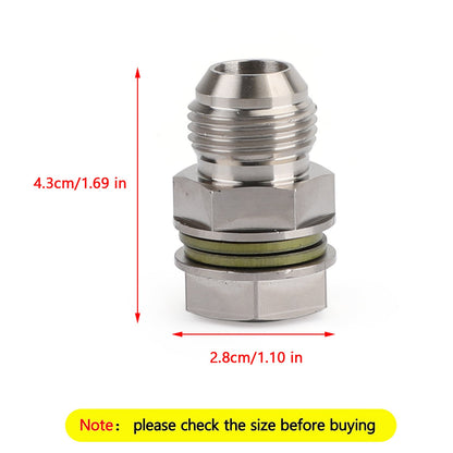 Adattatore per tappo di scarico della coppa dell'olio del turbo, raccordo da 10AN a M18x1,5 argento generico