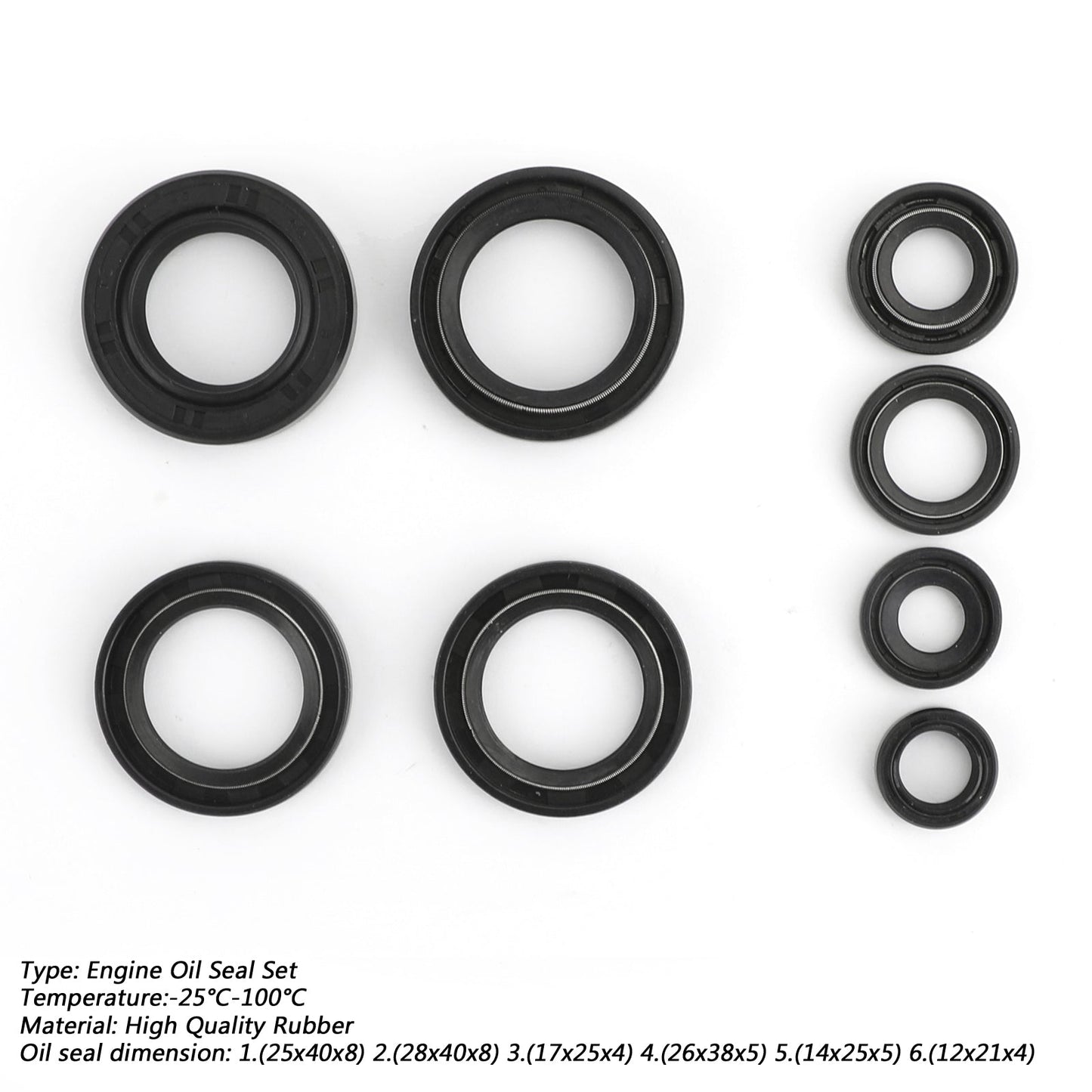 Kit paraolio motore adatto per Yamaha DT125 DT175 MX125 MX175 IT175 YZ125 1974-1983 Generico
