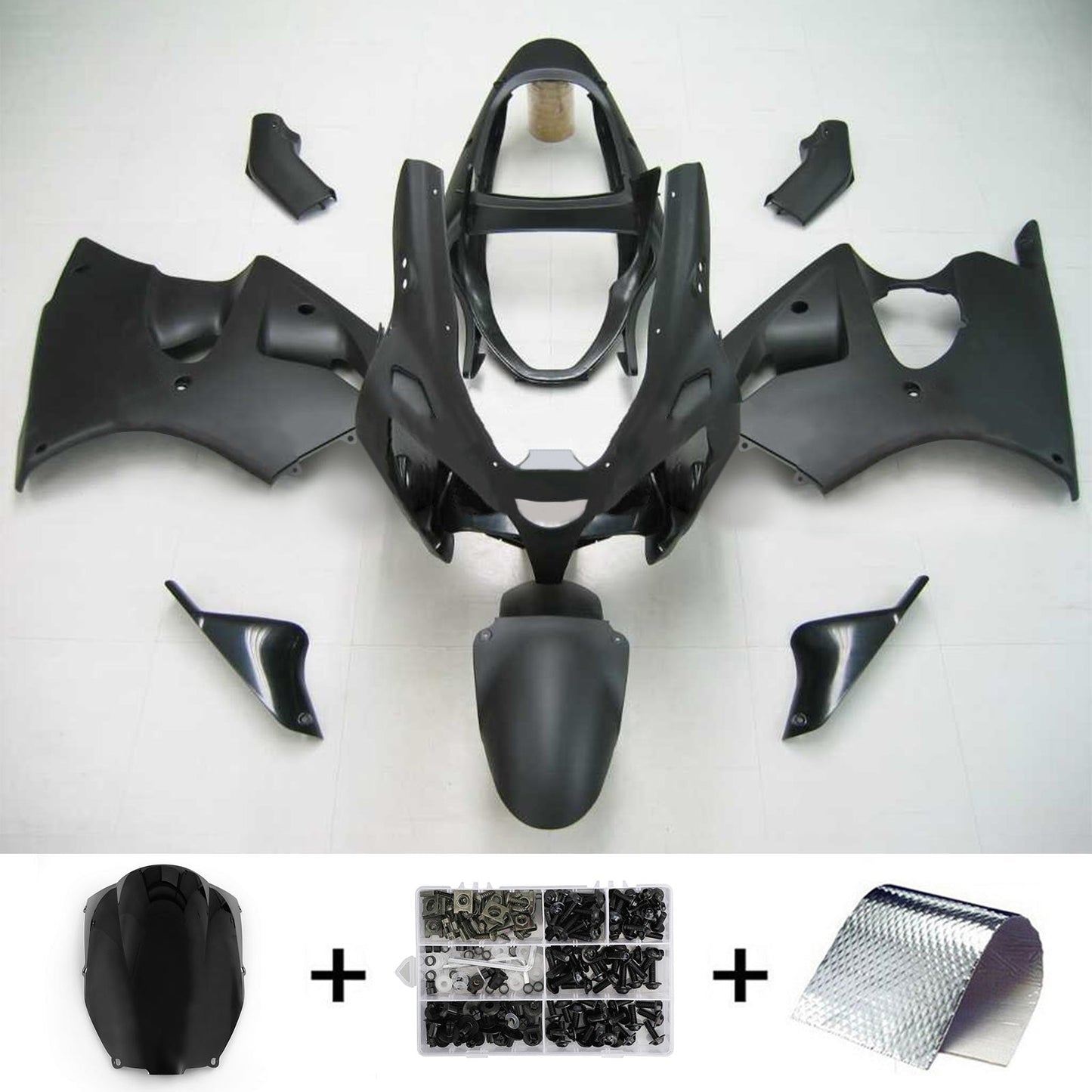 Amotopart 2000-2002 Kawasaki ZX6R 636 Kit di rivestimento nero