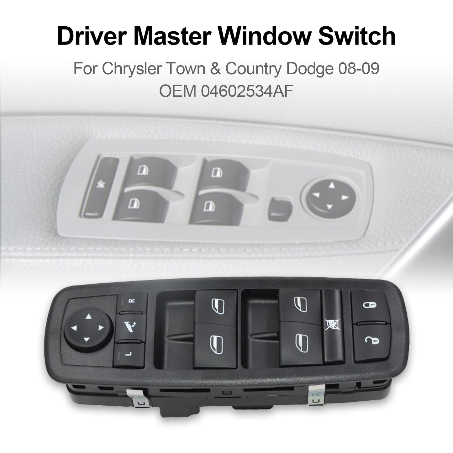 Driver Master Finestra Interruttore Per Chrysler Town &amp; Country Dodge 08-09 04602534AF Generico