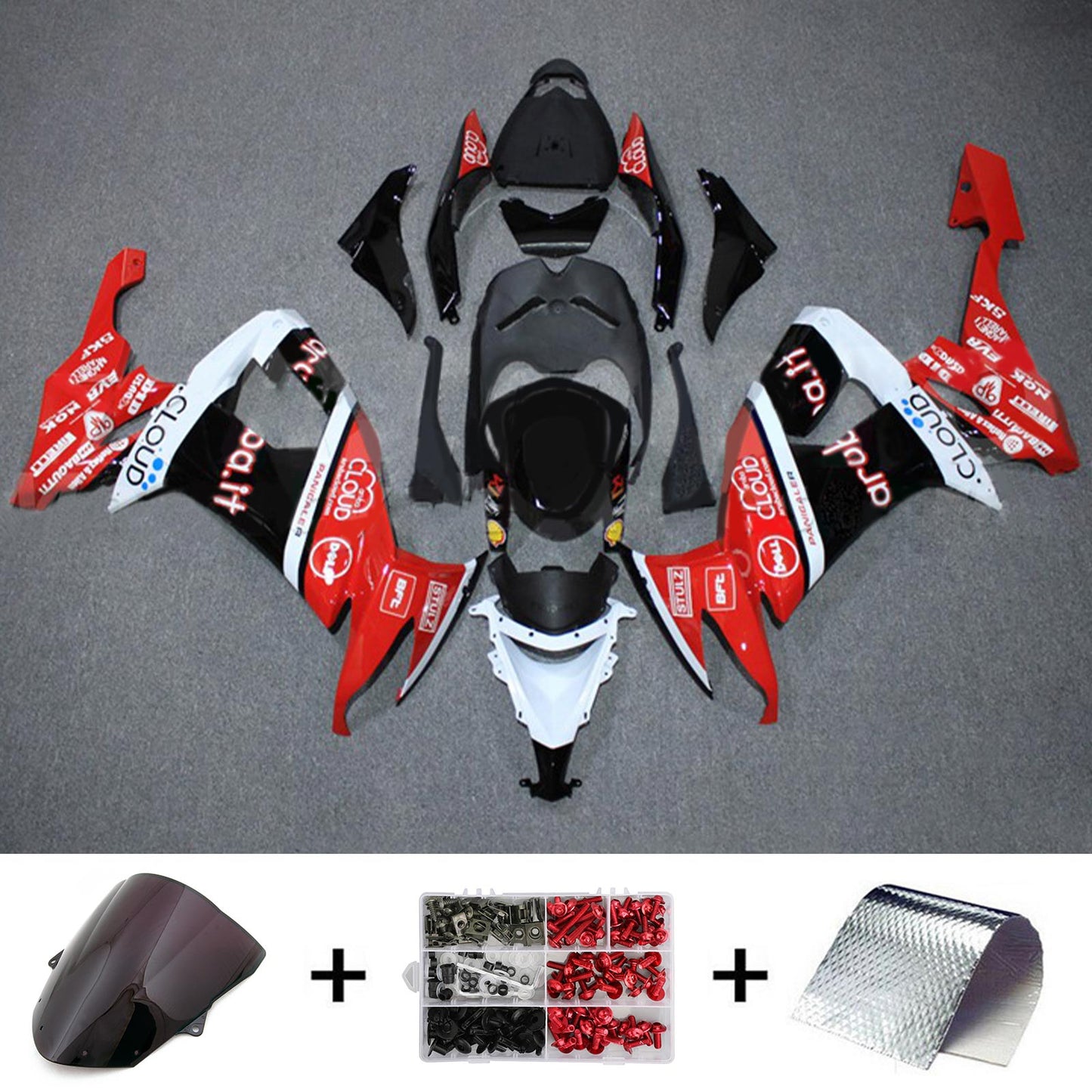 Amotopart Kawasaki ZX10R 2008-2010 Kit carena Carrozzeria Plastica ABS