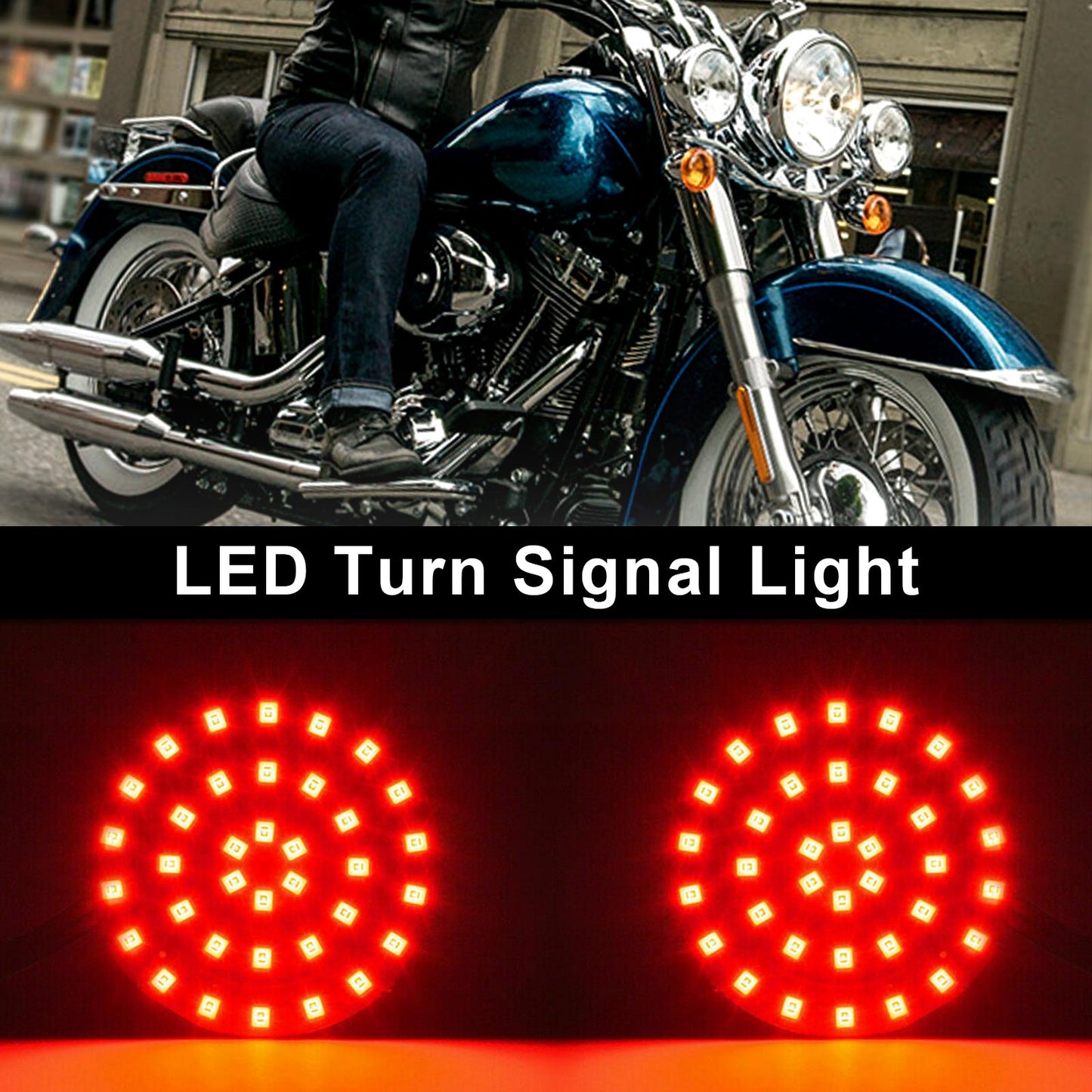 1156 LED Indicatori di direzione per indicatori di direzione Lampada adatta per Softail Touring Dyna Sportster Generico