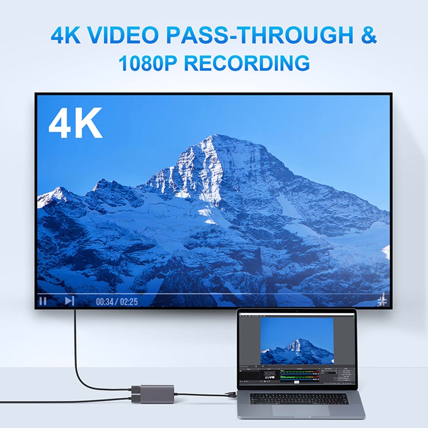 Scheda di acquisizione video 1080P60fps HDMI a 4K HDMI Loop-out USB 3.0 Type-C Grabber